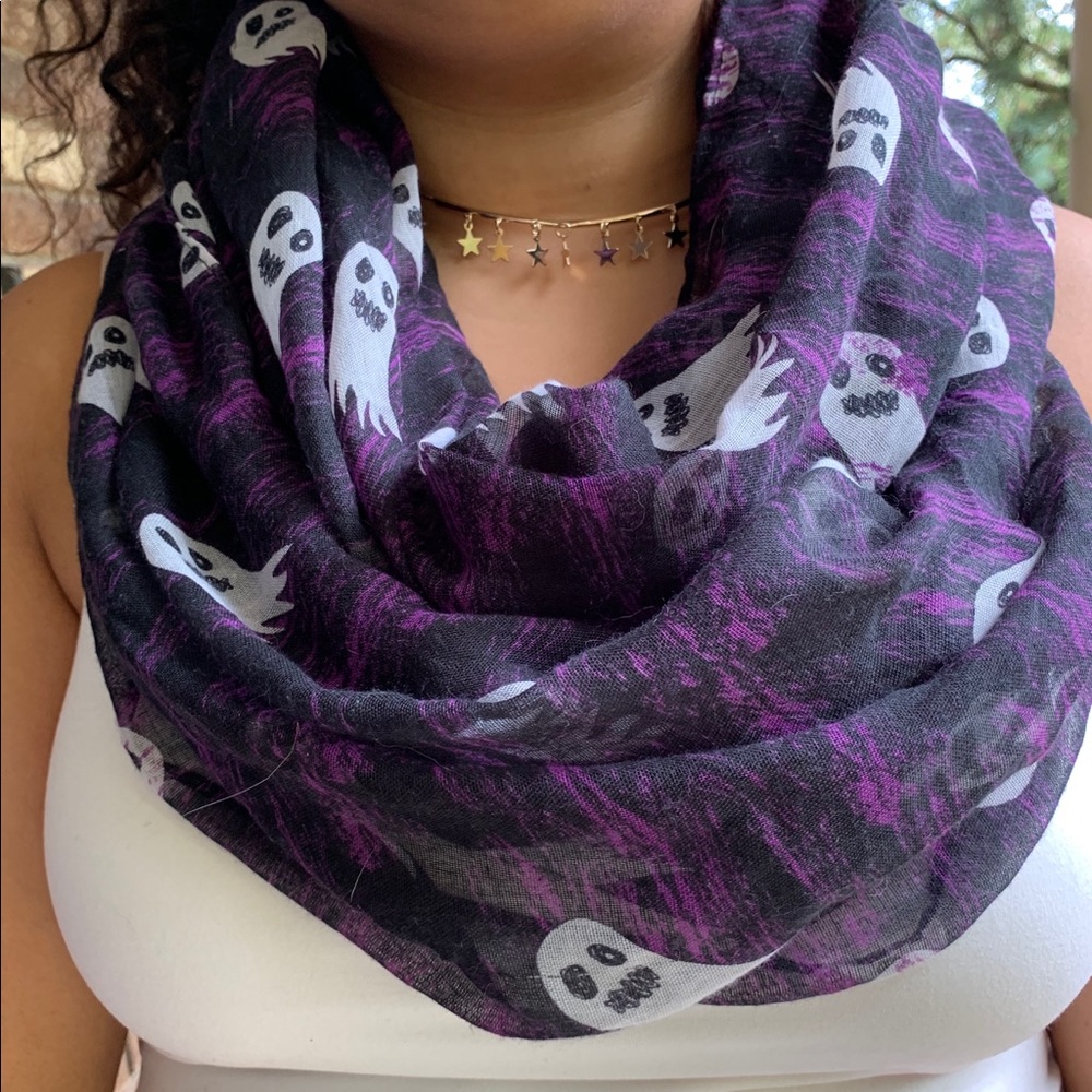 TWO HALLOWEEN INFINITY SCARVES